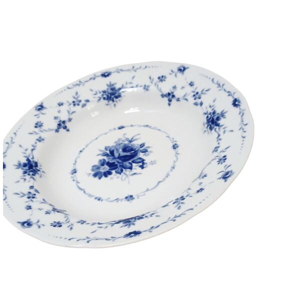 1940s Hoya China 9" Soup Plate Blue Flowers Japan Porcelain Floral Replacement - Picture 9 of 16